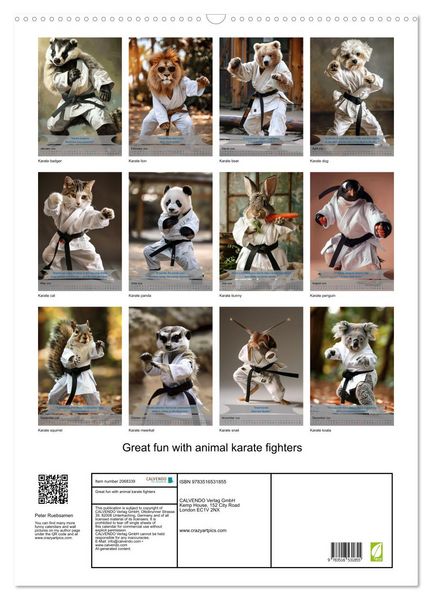 Produktbild: Great fun with animal karate fighters (Wall Calendar 2026 DIN A2 portrait), CALVENDO 12 Month Wall Calendar