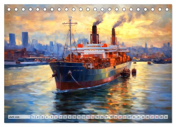 Produktbild: Hafenkante - Ein Leben mit und f&uuml;r den Hafen (Tischkalender 2026 DIN A5 quer), CALVENDO Monatskalender