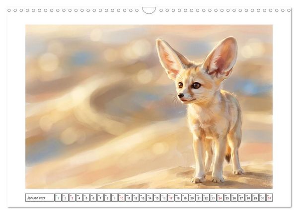 Produktbild: Fenneks - Neugierige Momente in der W&uuml;ste (Wandkalender 2027 DIN A3 quer), CALVENDO Monatskalender