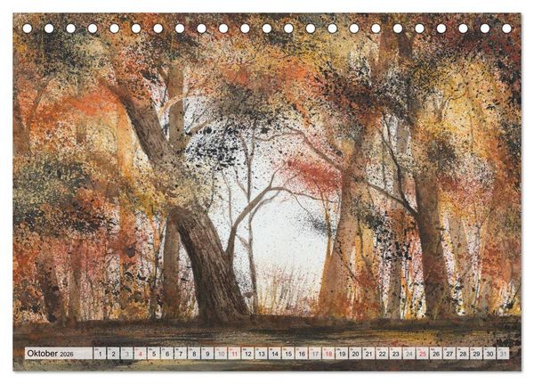 Produktbild: B&auml;ume in Aquarell (Tischkalender 2026 DIN A5 quer), CALVENDO Monatskalender