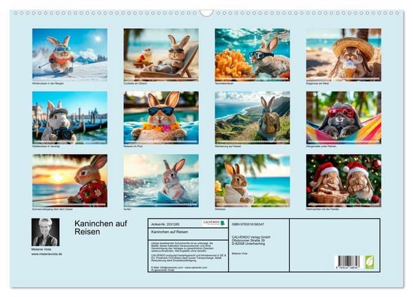Produktbild: Kaninchen auf Reisen (Wandkalender 2026 DIN A2 quer), CALVENDO Monatskalender