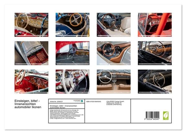 Produktbild: Einsteigen, bitte! - Innenansichten automobiler Ikonen (hochwertiger Premium Wandkalender 2026 DIN A2 quer), Kunstdruck in Hochglanz
