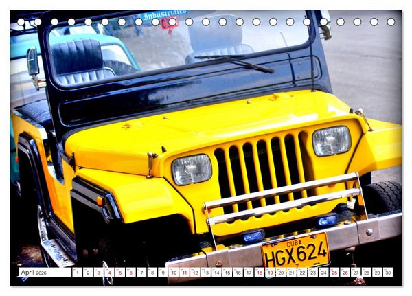 Produktbild: Cuba Jeeps - Gel&auml;ndewagen Oldtimer (Tischkalender 2026 DIN A5 quer), CALVENDO Monatskalender