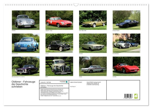 Produktbild: Oldtimer - Fahrzeuge die Geschichte schrieben (Wandkalender 2026 DIN A2 quer), CALVENDO Monatskalender