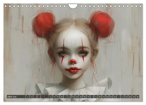 Produktbild: Clowniversum - Wo die Masken Geschichten erz&auml;hlen (Wandkalender 2026 DIN A4 quer), CALVENDO Monatskalender