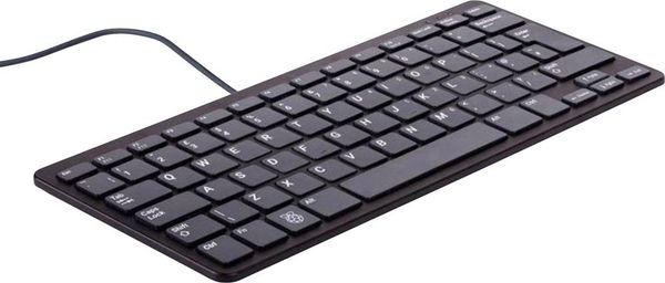 Raspberry Pi® RPI-KEYB (DE)-BLACK/GREY USB Tastatur Deutsch, QWERTZ Schwarz, Grau USB-Hub