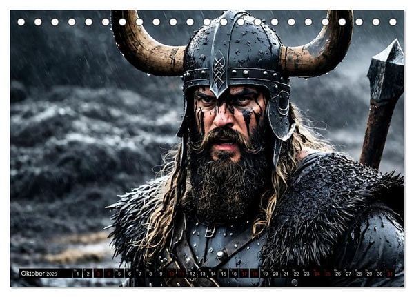 Produktbild: Kampf der wilden Wikinger (Tischkalender 2026 DIN A5 quer), CALVENDO Monatskalender