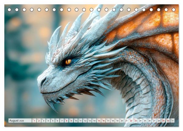 Produktbild: M&Auml;CHTIGE DRACHEN Mystische Wesen (Tischkalender 2026 DIN A5 quer), CALVENDO Monatskalender