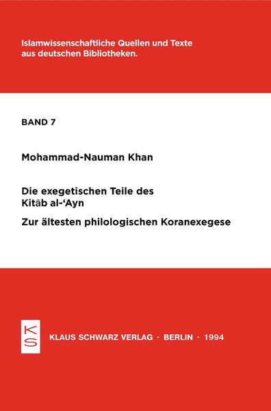 Produktbild: Die exegetischen Teile des Kitab al-'Ayn