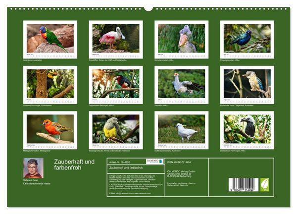 Produktbild: Zauberhaft und farbenfroh (hochwertiger Premium Wandkalender 2026 DIN A2 quer), Kunstdruck in Hochglanz