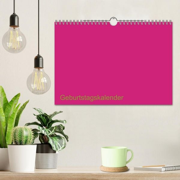 Produktbild: Bastel-Geburtstagskalender pink / Geburtstagskalender (Wandkalender 2026 DIN A4 quer), CALVENDO Monatskalender
