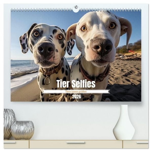 Produktbild: Tier Selfies (hochwertiger Premium Wandkalender 2026 DIN A2 quer), Kunstdruck in Hochglanz