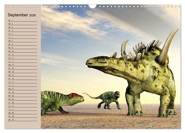 Produktbild: Dinosaurier. Urzeitliche Giganten (Wandkalender 2026 DIN A3 quer), CALVENDO Monatskalender