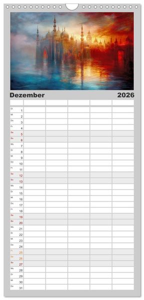 Produktbild: Familienplaner 2026 - Visionen aus 1001 Nacht mit 5 Spalten (Wandkalender, 21 x 45 cm) CALVENDO