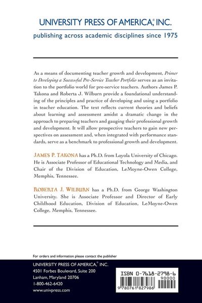 Produktbild: Primer to Developing a Successful Pre-Service Teacher Portfolio