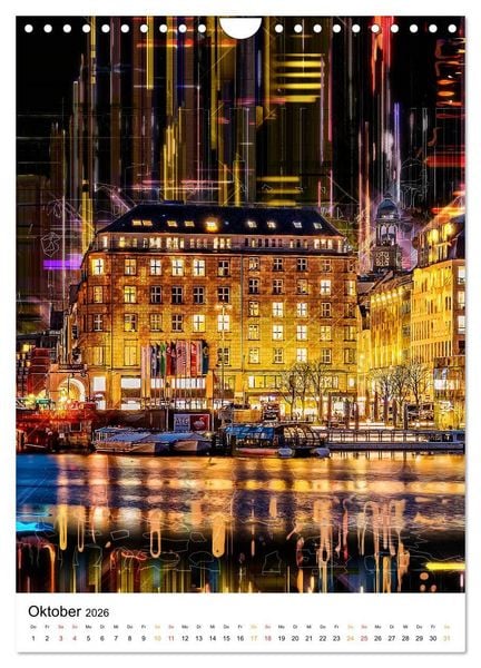 Produktbild: Hamburg bunte Stadt (Wandkalender 2026 DIN A4 hoch), CALVENDO Monatskalender