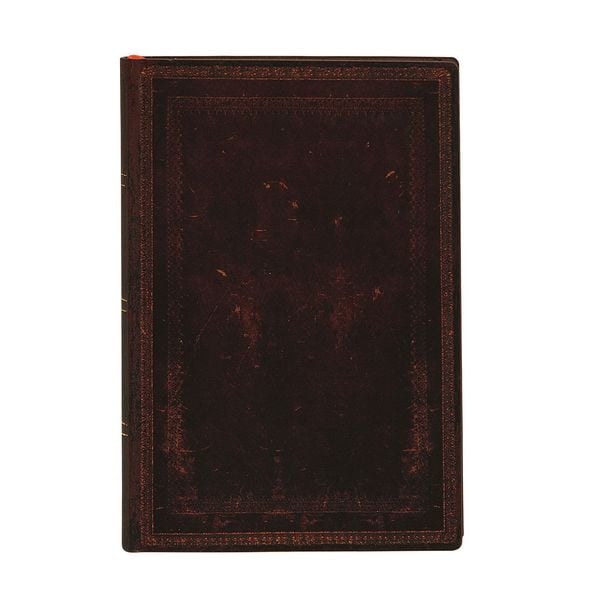 Produktbild: Softcover Notizbuch Schwarzes Marokkoleder Schlicht, Mini, Liniert