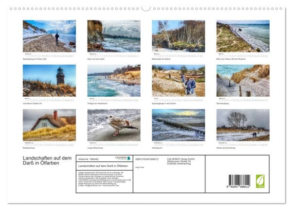 Produktbild: Landschaften auf dem Dar&szlig; in &Ouml;lfarben (hochwertiger Premium Wandkalender 2026 DIN A2 quer), Kunstdruck in Hochglanz