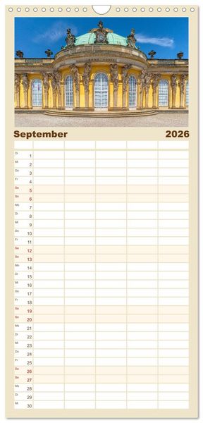 Produktbild: Familienplaner 2026 - Potsdam - Schlösser, Parks und der Alte Fritz mit 5 Spalten (Wandkalender, 21 x 45 cm) CALVENDO