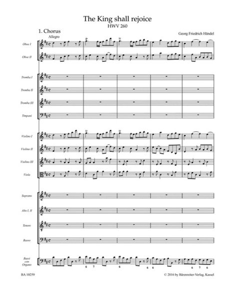 Produktbild: The King shall rejoice, Partitur