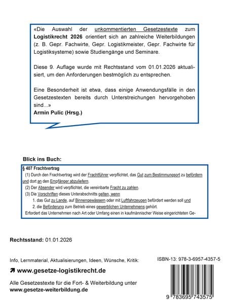 Produktbild: Logistikrecht 2026