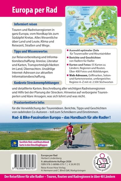 Produktbild: Reise Know-How Reisef&uuml;hrer Europa per Rad