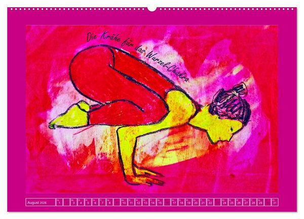 Produktbild: Farbige Yoga Kraftwelt - Yoga Asanas f&uuml;r die Chakren (hochwertiger Premium Wandkalender 2026 DIN A2 quer), Kunstdruck in Hochglanz