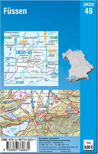 Produktbild: UK50-48 F&uuml;ssen (Umgebungskarte 1:50000)