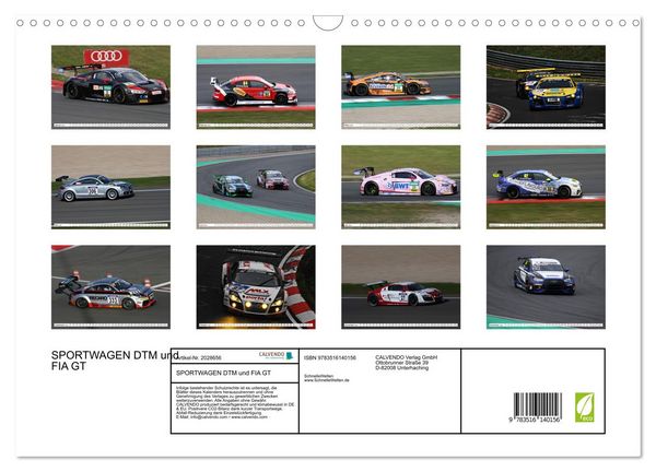 Produktbild: SPORTWAGEN DTM und FIA GT (Wandkalender 2026 DIN A3 quer), CALVENDO Monatskalender
