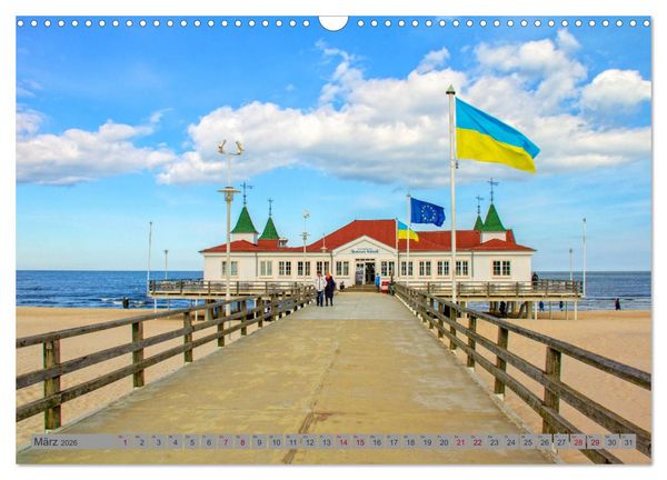 Produktbild: Das Kaiserbad Ahlbeck &ndash; Augenblicke eines Apriltages von der Ostseeinsel Usedom (Wandkalender 2026 DIN A3 quer), CALVENDO Monatskalender