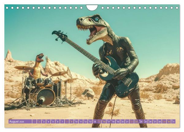 Produktbild: Dinos rocken ab (Wandkalender 2026 DIN A4 quer), CALVENDO Monatskalender