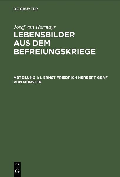Produktbild: I. Ernst Friedrich Herbert Graf von M&uuml;nster