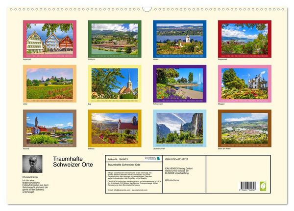 Produktbild: Traumhafte Schweizer Orte (Wandkalender 2026 DIN A2 quer), CALVENDO Monatskalender