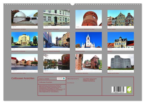 Produktbild: Cottbusser Ansichten (hochwertiger Premium Wandkalender 2026 DIN A2 quer), Kunstdruck in Hochglanz