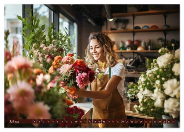 Produktbild: FLORISTIK - Im Reich der Blumen (Tischkalender 2026 DIN A5 quer), CALVENDO Monatskalender