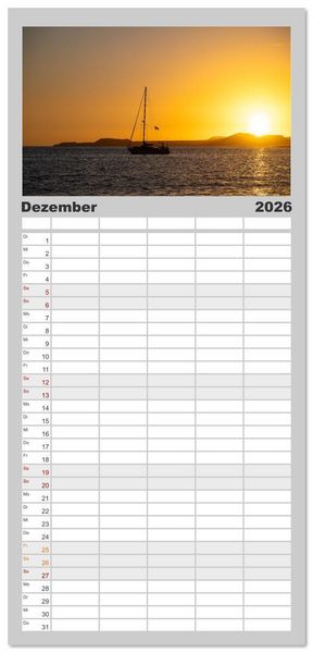 Produktbild: Familienplaner 2026 - Die stille Magie der Insel Teneriffa mit 5 Spalten (Wandkalender, 21 x 45 cm) CALVENDO