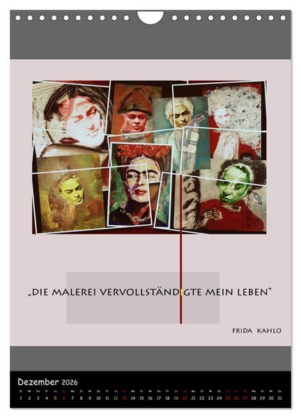 Produktbild: Frida Kahlo - Zitate im Dialog (Wandkalender 2026 DIN A4 hoch), CALVENDO Monatskalender