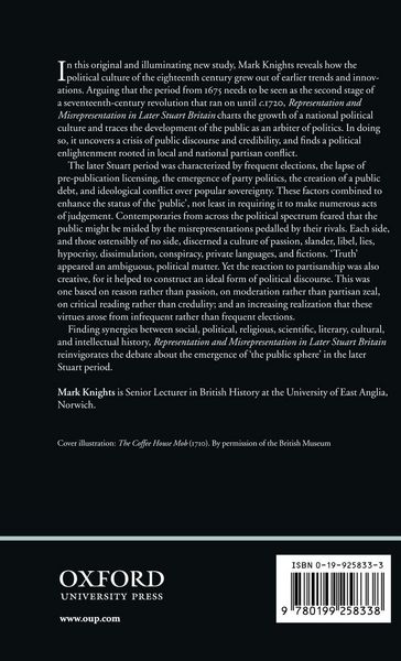 Produktbild: Representation and Misrepresentation in Later Stuart Britain