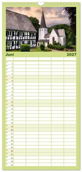 Produktbild: Familienplaner 2027 - Heimat Entdecken: Bergisches Land mit 5 Spalten (Wandkalender, 21 x 45 cm) CALVENDO