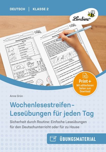 Wochenlesestreifen - Leseübungen für jeden Tag, Set von Anne Grün, Lernbiene, 9783746812021