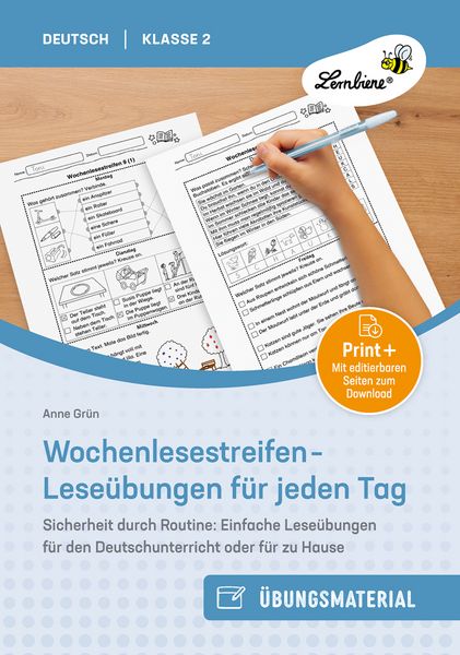 Wochenlesestreifen - Leseübungen für jeden Tag, Set von Anne Grün, Lernbiene, 978-3-7468-1202-1
