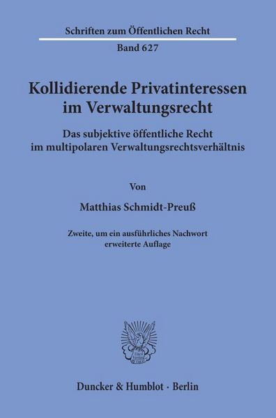 Produktbild: Kollidierende Privatinteressen im Verwaltungsrecht.
