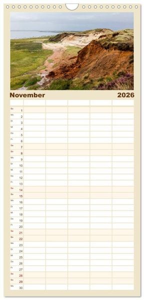 Produktbild: Familienplaner 2026 - Sylt - Strandspaziergang mit 5 Spalten (Wandkalender, 21 x 45 cm) CALVENDO