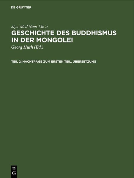 Produktbild: Nachtr&auml;ge zum ersten Teil. &Uuml;bersetzung
