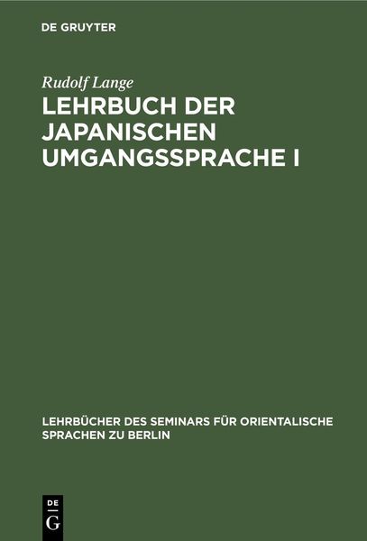 Produktbild: Lehrbuch der japanischen Umgangssprache I