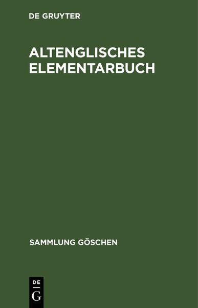 Produktbild: Altenglisches Elementarbuch