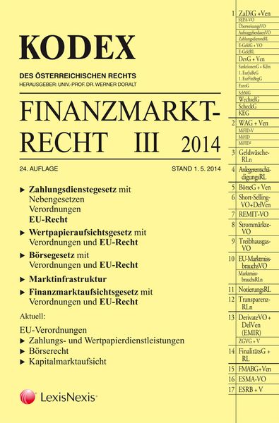 Produktbild: KODEX Finanzmarktrecht. Bd.III/2014 (f. &Ouml;sterreich)