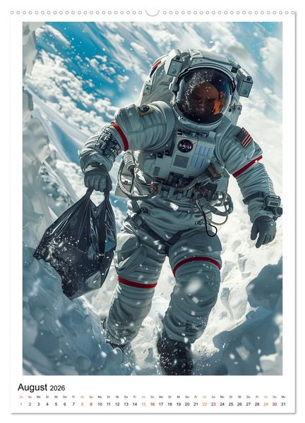 Produktbild: Astronauten - viel los im All (hochwertiger Premium Wandkalender 2026 DIN A2 hoch), Kunstdruck in Hochglanz