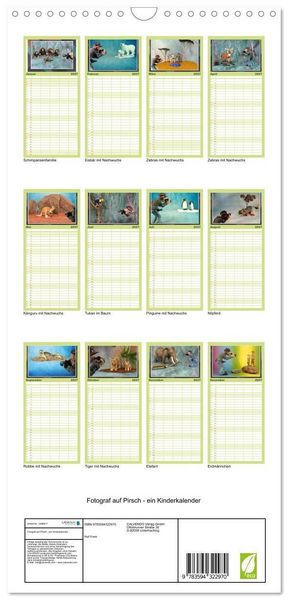 Produktbild: Familienplaner 2027 - Fotograf auf Pirsch - ein Kinderkalender mit 5 Spalten (Wandkalender, 21 x 45 cm) CALVENDO