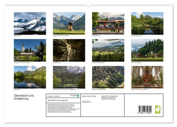 Produktbild: Oberstdorf und Umgebung (hochwertiger Premium Wandkalender 2026 DIN A2 quer), Kunstdruck in Hochglanz